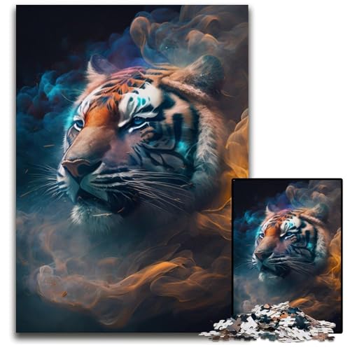 Puzzle 1000 Teile Tigernebel Puzzles für Erwachsene Perfekt für Halloween, Weihnachten, Geburtstagsgeschenk 50x75cm/19,68x29,52 Zoll von RZFWJL