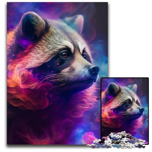 Puzzle 1000 Teile Waschbär-Nebel Puzzle für Erwachsene, anspruchsvolles Denkspiel – entspannendes Spielzeug für Teenager, 26x38cm/10,23x14,96 Zoll Puzzle 1000 Teile Waschbär-Nebel Puzzle für Erwachsene, anspruchsvolles Denkspiel – entspannendes Spielzeug für Teenager, 26x38cm/10,23x14,96 Zoll von RZFWJL