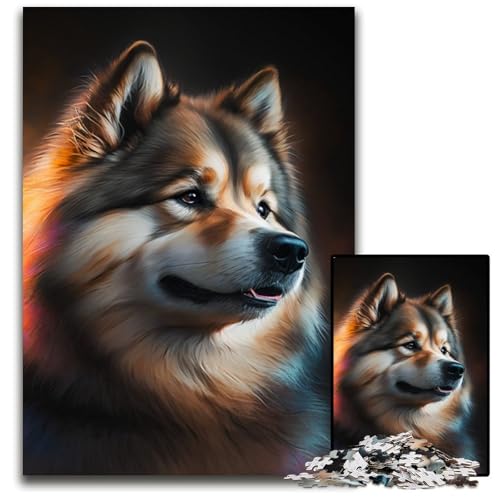 Puzzle 1000 Teile Wolf Unmögliches Puzzle für Erwachsene Perfekt für Halloween, Weihnachten, Geburtstagsgeschenk 50x75cm/19,68x29,52 Zoll von RZFWJL