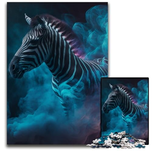 Puzzle 1000 Teile Zebranebel, Unmögliches Puzzle für Erwachsene, Perfekt für Halloween, Weihnachten, Geburtstagsgeschenk, 50x75cm/19,68x29,52 Zoll von RZFWJL