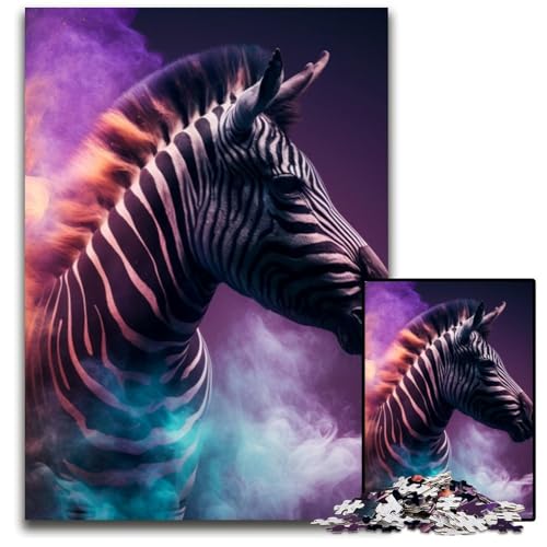Puzzle 1000 Teile Zebranebel, interaktives Familienspiel, Bastelgeschenk mit farbenfrohen Kunstwerken, 26x38cm/10,23x14,96 Zoll Puzzle 1000 Teile Zebranebel, interaktives Familienspiel, Bastelgeschenk mit farbenfrohen Kunstwerken, 26x38cm/10,23x14,96 Zoll von RZFWJL