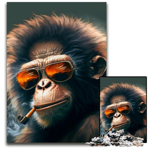 Puzzle 1000 Teile für Erwachsene, Affen-Puzzle aus Pappe für Erwachsene, perfekt für Familienspaß an Weihnachten, Thanksgiving, Geburtstagen und Ostern, 26x38cm/10,23x14,96 Zoll Puzzle 1000 Teile für Erwachsene, Affen-Puzzle aus Pappe für Erwachsene, perfekt für Familienspaß an Weihnachten, Thanksgiving, Geburtstagen und Ostern, 26x38cm/10,23x14,96 Zoll von RZFWJL