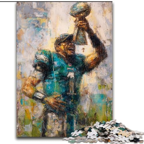 Puzzle 1000 Teile für Erwachsene, American Football, Lernspielzeug, einzigartige Geburtstags- und Geschenkideen für Kinder ab 14 Jahren (Größe 50x75cm) von RZFWJL