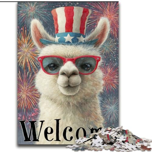 Puzzle 1000 Teile für Erwachsene, Amerikanisches Alpaka, für 14+, anspruchsvolles Spiel als Geschenk für die ganze Familie und Freunde (Größe 50x75cm) von RZFWJL