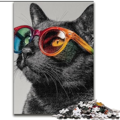 Puzzle 1000 Teile für Erwachsene, Art Cat, für 14+, anspruchsvolles Spiel als Geschenk für die ganze Familie und Freunde (Größe 50x75cm) von RZFWJL