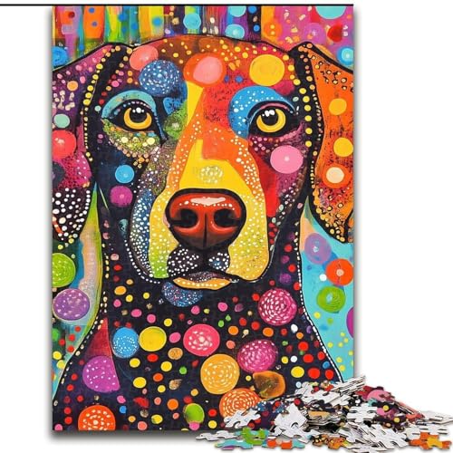 Puzzle 1000 Teile für Erwachsene, Art Dog, für 14+, anspruchsvolles Spiel als Geschenk für die ganze Familie und Freunde (Größe 26x38cm) von RZFWJL