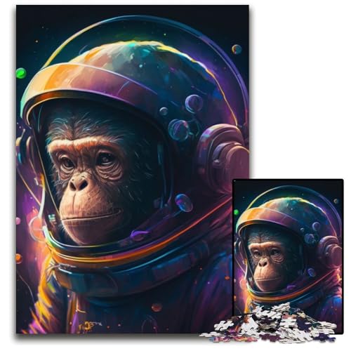 Puzzle 1000 Teile für Erwachsene, Astronauten-AFFE, Papppuzzle, anspruchsvolles DIY-Denkspiel, perfektes Familienspiel oder dekoratives Geschenk, 26x38cm/10,23x14,96 Zoll Puzzle 1000 Teile für Erwachsene, Astronauten-AFFE, Papppuzzle, anspruchsvolles DIY-Denkspiel, perfektes Familienspiel oder dekoratives Geschenk, 26x38cm/10,23x14,96 Zoll von RZFWJL