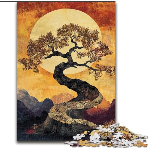 Puzzle 1000 Teile für Erwachsene, Bäume im Herbst, Lernspielzeug, einzigartige Geburtstags- und Geschenkideen für Kinder ab 14 Jahren (Größe 26x38cm) von RZFWJL
