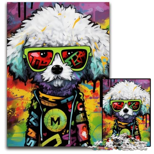 Puzzle 1000 Teile für Erwachsene, Bichon Frise Graffiti, künstlerisches Kartonpuzzle, anspruchsvolles DIY-Denkspiel, perfektes Familienspiel oder dekoratives Geschenk, 26x38cm/10,23x14,96 Zoll Puzzle 1000 Teile für Erwachsene, Bichon Frise Graffiti, künstlerisches Kartonpuzzle, anspruchsvolles DIY-Denkspiel, perfektes Familienspiel oder dekoratives Geschenk, 26x38cm/10,23x14,96 Zoll von RZFWJL