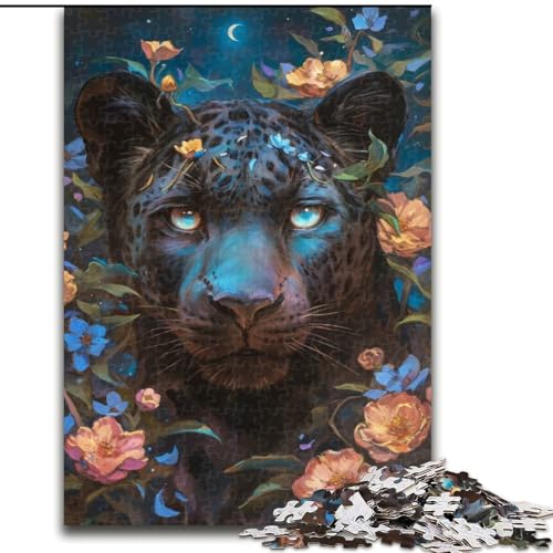 Puzzle 1000 Teile für Erwachsene, Blumen, Schwarzer Panther, anspruchsvolles Denkspiel, Familienaktivität, Heimdekoration, 50x75cm Puzzle 1000 Teile für Erwachsene, Blumen, Schwarzer Panther, anspruchsvolles Denkspiel, Familienaktivität, Heimdekoration, 50x75cm von RZFWJL