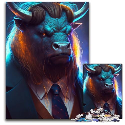 Puzzle 1000 Teile für Erwachsene, Boss Dog, Papppuzzle, anspruchsvolles DIY-Denkspiel, perfektes Familienspiel oder dekoratives Geschenk, 26x38cm/10,23x14,96 Zoll von RZFWJL