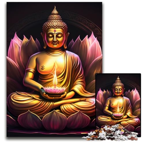Puzzle 1000 Teile für Erwachsene, Buddha-Holzpuzzle, anspruchsvolles DIY-Denkspiel, perfektes Familienspiel oder dekoratives Geschenk, 50x75cm/19,68x29,52 Zoll Puzzle 1000 Teile für Erwachsene, Buddha-Holzpuzzle, anspruchsvolles DIY-Denkspiel, perfektes Familienspiel oder dekoratives Geschenk, 50x75cm/19,68x29,52 Zoll von RZFWJL