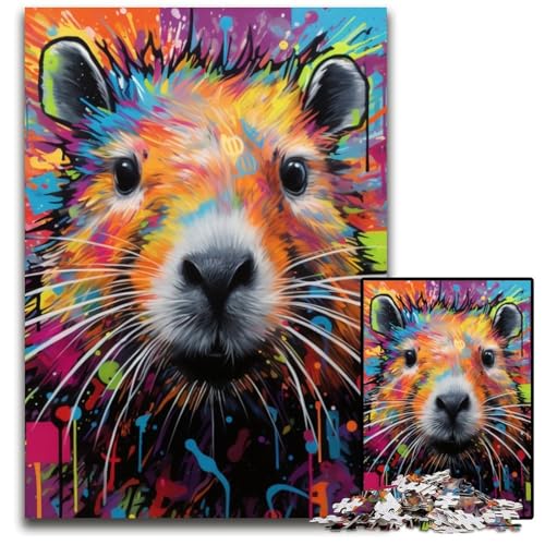 Puzzle 1000 Teile für Erwachsene, Capybara-Graffiti, unmögliche Puzzles für Erwachsene, Familienaktivität, Heimdekoration zum Selbermachen, 26x38cm/10,23x14,96 Zoll Puzzle 1000 Teile für Erwachsene, Capybara-Graffiti, unmögliche Puzzles für Erwachsene, Familienaktivität, Heimdekoration zum Selbermachen, 26x38cm/10,23x14,96 Zoll von RZFWJL