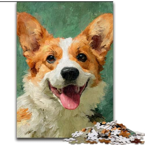 Puzzle 1000 Teile für Erwachsene, Corgi-Geschenke, Spielzeug, Lernspiele, Stressabbau, tolle Geschenke und Spielzeuge (Größe 50x75cm) von RZFWJL