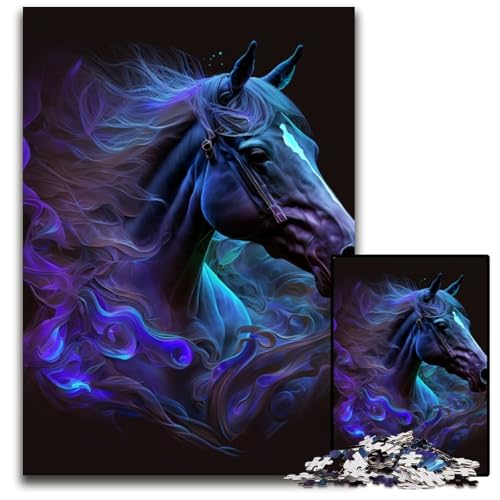Puzzle 1000 Teile für Erwachsene, Cosmic Horse Puzzles für Erwachsene, Geburtstagsgeschenkidee, anspruchsvolles Denkspiel, 26x38cm/10,23x14,96 Zoll Puzzle 1000 Teile für Erwachsene, Cosmic Horse Puzzles für Erwachsene, Geburtstagsgeschenkidee, anspruchsvolles Denkspiel, 26x38cm/10,23x14,96 Zoll von RZFWJL