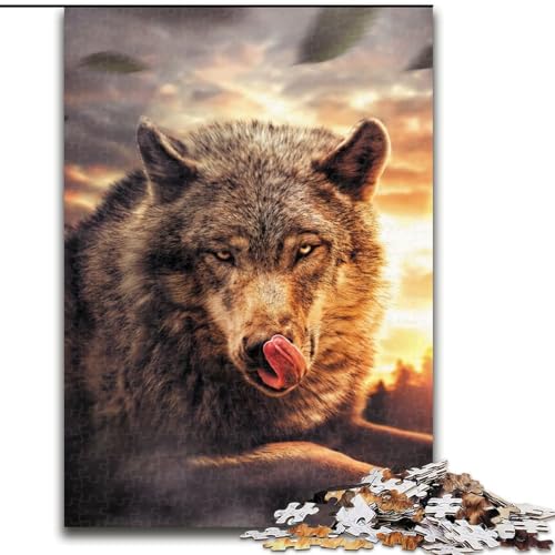 Puzzle 1000 Teile für Erwachsene, Das Wolfspuzzle aus Holz, Herausforderndes Denkspiel für Teenager, Familienspaß, Interaktives Spiel, 1000 Teile(50x75cm) von RZFWJL