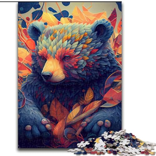 Puzzle 1000 Teile für Erwachsene, Der schöne Bär, aus Pappe, anspruchsvolles Denkspiel für Teenager, Spaß für die ganze Familie, DIY-Geschenk zur Heimdekoration, 1000 Teile(26x38cm) von RZFWJL