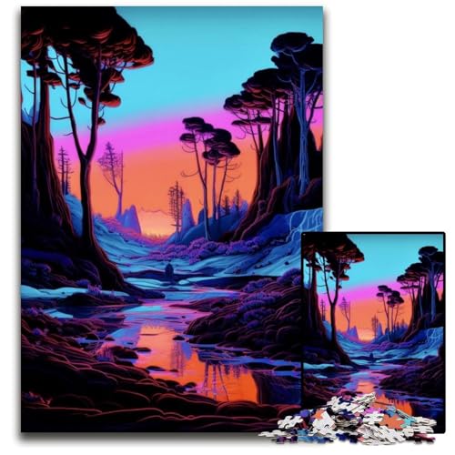 Puzzle 1000 Teile für Erwachsene, Dunkler Wald, Holzpuzzle, anspruchsvolles DIY-Denkspiel, perfektes Familienspiel oder dekoratives Geschenk, 50x75cm/19,68x29,52 Zoll Puzzle 1000 Teile für Erwachsene, Dunkler Wald, Holzpuzzle, anspruchsvolles DIY-Denkspiel, perfektes Familienspiel oder dekoratives Geschenk, 50x75cm/19,68x29,52 Zoll von RZFWJL