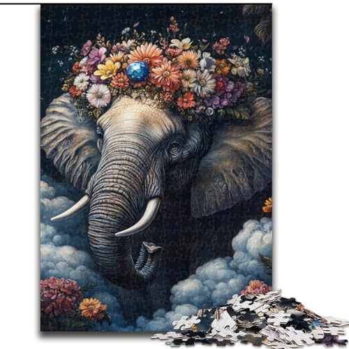 Puzzle 1000 Teile für Erwachsene, Elefanten-Puzzle, Familienaktivitätsspiel für Teenager, anspruchsvolles Denkspiel, 50x75cm von RZFWJL
