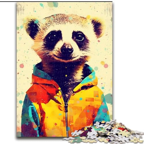 Puzzle 1000 Teile für Erwachsene, Erdmännchen-Popart-Puzzle aus Pappe, perfekt für Familienspaß, Partyspiele, Geburtstagsparty-Geschenke, 1000 Teile(26x38cm) von RZFWJL