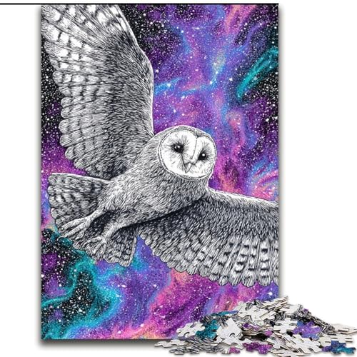 Puzzle 1000 Teile für Erwachsene, Eule, Lernspielzeug, einzigartige Geburtstags- und Geschenkideen für Kinder ab 14 Jahren (Größe 50x75cm) von RZFWJL