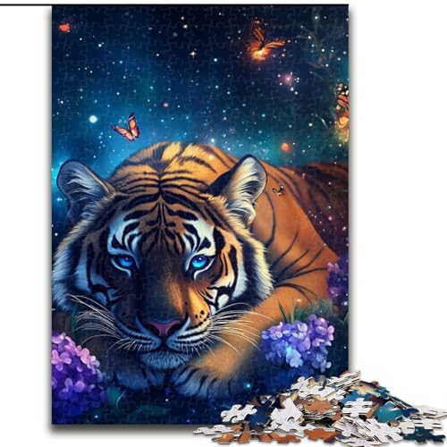 Puzzle 1000 Teile für Erwachsene, Fallen Tiger Puzzle, Spiel für Erwachsene, Geschenk, Familien-Interaktives Spiel, Gehirn-Herausforderung, Geschenk, 50x75cm von RZFWJL
