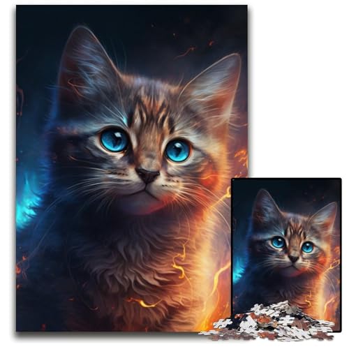 Puzzle 1000 Teile für Erwachsene, Fantasie-Katzen-Puzzles für Erwachsene, Geburtstagsgeschenkidee, anspruchsvolles Denkspiel, 26x38cm/10,23x14,96 Zoll Puzzle 1000 Teile für Erwachsene, Fantasie-Katzen-Puzzles für Erwachsene, Geburtstagsgeschenkidee, anspruchsvolles Denkspiel, 26x38cm/10,23x14,96 Zoll von RZFWJL