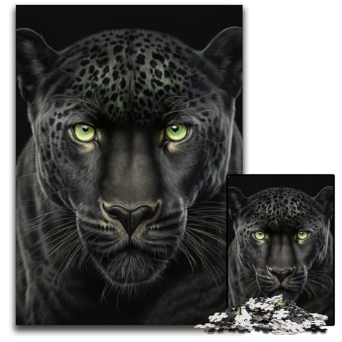 Puzzle 1000 Teile für Erwachsene, Fantasie-Leoparden-Puzzle aus Pappe, anspruchsvolles DIY-Denkspiel, perfektes Familienspiel oder dekoratives Geschenk, 26x38cm/10,23x14,96 Zoll von RZFWJL