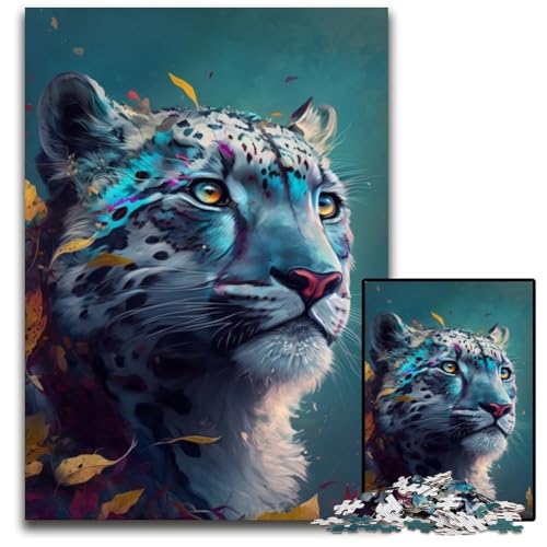 Puzzle 1000 Teile für Erwachsene, Fantasie-Leoparden-Puzzle aus Pappe, anspruchsvolles DIY-Denkspiel, perfektes Familienspiel oder dekoratives Geschenk, 26x38cm/10,23x14,96 Zoll von RZFWJL