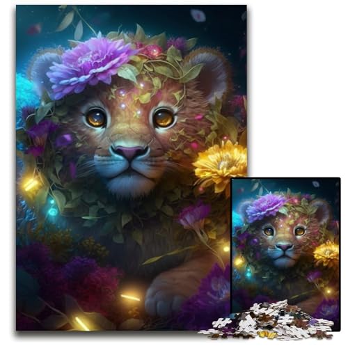 Puzzle 1000 Teile für Erwachsene, Fantasie-Löwe, Holzpuzzle, anspruchsvolles DIY-Denkspiel, perfektes Familienspiel oder dekoratives Geschenk, 50x75cm/19,68x29,52 Zoll Puzzle 1000 Teile für Erwachsene, Fantasie-Löwe, Holzpuzzle, anspruchsvolles DIY-Denkspiel, perfektes Familienspiel oder dekoratives Geschenk, 50x75cm/19,68x29,52 Zoll von RZFWJL
