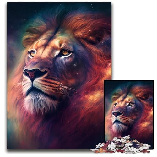 Puzzle 1000 Teile für Erwachsene, Fantasie-Löwe, Holzpuzzle, anspruchsvolles DIY-Denkspiel, perfektes Familienspiel oder dekoratives Geschenk, 50x75cm/19,68x29,52 Zoll Puzzle 1000 Teile für Erwachsene, Fantasie-Löwe, Holzpuzzle, anspruchsvolles DIY-Denkspiel, perfektes Familienspiel oder dekoratives Geschenk, 50x75cm/19,68x29,52 Zoll von RZFWJL