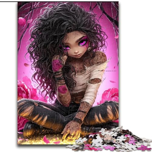 Puzzle 1000 Teile für Erwachsene, Fantasy Dark Girl, für 14+, anspruchsvolles Spiel als Geschenk für die ganze Familie und Freunde (Größe 26x38cm) von RZFWJL