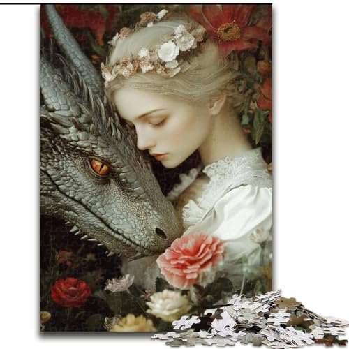 Puzzle 1000 Teile für Erwachsene, Fantasy-Drache, Lernspielzeug, einzigartige Geburtstags- und Geschenkideen für Kinder ab 14 Jahren (Größe 26x38cm) von RZFWJL
