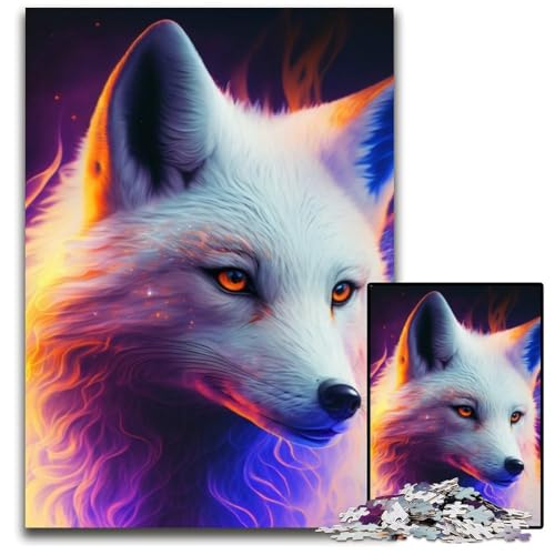 Puzzle 1000 Teile für Erwachsene, Fantasy-Fuchs, Holzpuzzle für Erwachsene, perfekt für Familienspaß an Weihnachten, Thanksgiving, Geburtstagen und Ostern, 50x75cm/19,68x29,52 Zoll von RZFWJL