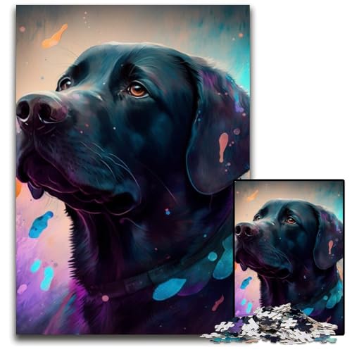 Puzzle 1000 Teile für Erwachsene, Fantasy-Labrador-Puzzles für Erwachsene, Geburtstagsgeschenkidee, anspruchsvolles Denkspiel, 26x38cm/10,23x14,96 Zoll von RZFWJL