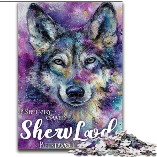 Puzzle 1000 Teile für Erwachsene, Fantasy-Wolf, Lernspielzeug, einzigartige Geburtstags- und Geschenkideen für Kinder ab 14 Jahren (Größe 50x75cm) von RZFWJL