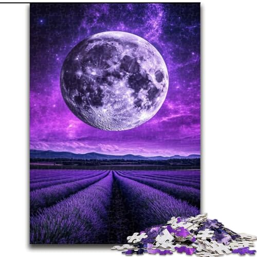 Puzzle 1000 Teile für Erwachsene, Farbiges Mondpuzzle aus Holz, Herausforderndes Denkspiel für Teenager, Familienspaß, interaktives Spiel, 1000 Teile(50x75cm) von RZFWJL