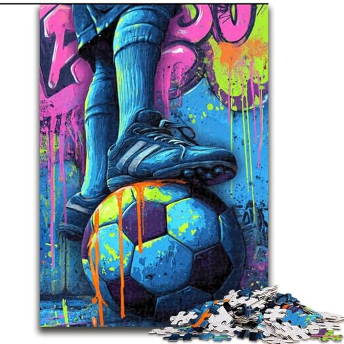 Puzzle 1000 Teile für Erwachsene, Fußball-Ölgemälde, für 14+, anspruchsvolles Spiel als Geschenk für die ganze Familie und Freunde (Größe 50x75cm) von RZFWJL