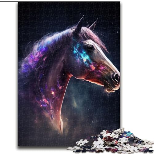 Puzzle 1000 Teile für Erwachsene, Galaxie-Pferde-Puzzle aus Holz, Familieninteraktion und Gehirn-Herausforderung, Familienaktivitäts-Herausforderung, 1000 Teile(50x75cm) von RZFWJL