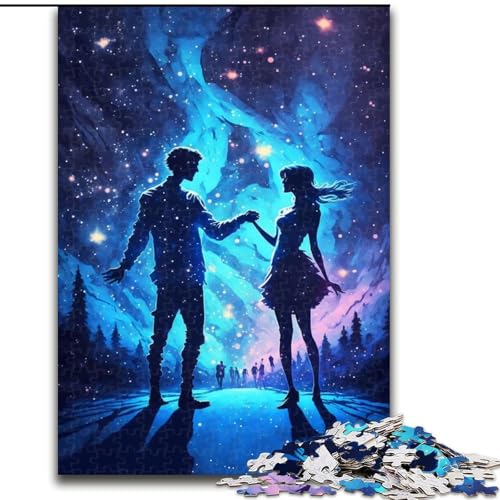 Puzzle 1000 Teile für Erwachsene, Galaxy Dance-Puzzles aus Holz, interaktives Familienspiel, DIY-Heimdekoration, Gehirn-Herausforderung, Geschenk, 1000 Stück(50x75cm) von RZFWJL