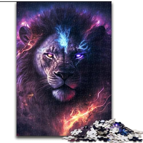 Puzzle 1000 Teile für Erwachsene, Galaxy Storm Lion Puzzle aus Holz, anspruchsvolles Denkspiel für Teenager, unterhaltsames interaktives Spiel für die ganze Familie, 1000 Teile(50x75cm) von RZFWJL