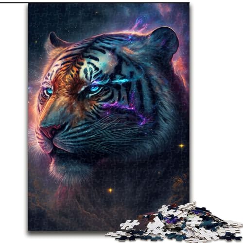 Puzzle 1000 Teile für Erwachsene, Galaxy Tiger Puzzle aus Holz, interaktives Familienspiel, DIY-Heimdekor, Gehirn-Herausforderung, Geschenk, 1000 Stück(50x75cm) von RZFWJL