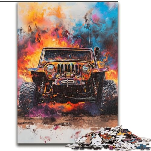 Puzzle 1000 Teile für Erwachsene, Geländewagen-Puzzle, Spiel für Erwachsene, Geschenk, Familien-Interaktives Spiel, Gehirn-Herausforderung, Geschenk, 50x75cm von RZFWJL