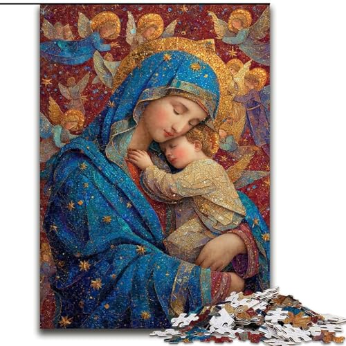 Puzzle 1000 Teile für Erwachsene, Geschenk, Porträt von Maria, der Mutter, Spielzeug, Lernspiele, Stressabbau, tolle Geschenke und Spielzeuge (Größe 26x38cm) von RZFWJL