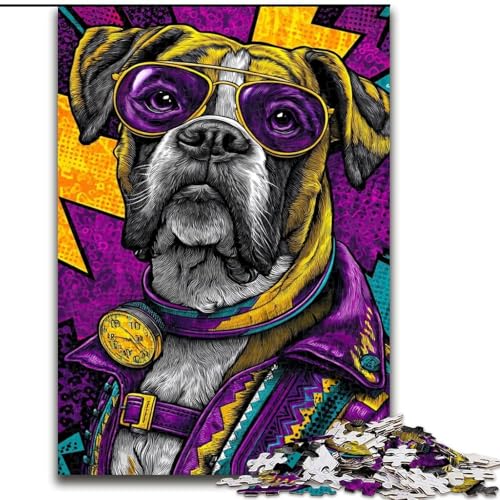 Puzzle 1000 Teile für Erwachsene, Geschenk für Boxerhund, Spielzeug, Lernspiele, Stressabbau, tolle Geschenke und Spielzeuge (Größe 26x38cm) von RZFWJL
