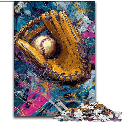 Puzzle 1000 Teile für Erwachsene, Geschenke, Baseball, Sport, Spielzeug, Lernspiele, Stressabbau, tolle Geschenke und Spielzeuge (Größe 26x38cm) von RZFWJL