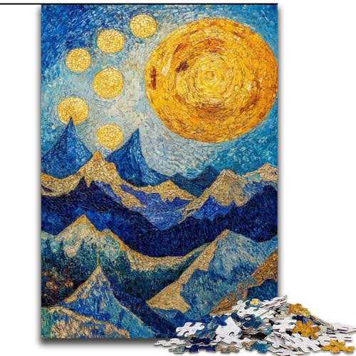 Puzzle 1000 Teile für Erwachsene, Geschenke, Berggemälde von Van Gogh, Spielzeug, Lernspiele, Stressabbau, tolle Geschenke und Spielzeuge (Größe 50x75cm) von RZFWJL