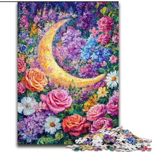 Puzzle 1000 Teile für Erwachsene, Geschenke, Blumen, Mond, Spielzeug, Lernspiele, Stressabbau, tolle Geschenke und Spielzeuge (Größe 50x75cm) von RZFWJL