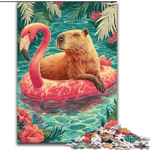 Puzzle 1000 Teile für Erwachsene, Geschenke, Capibara im Urlaub, Spielzeug, Lernspiele, Stressabbau, tolle Geschenke und Spielzeuge (Größe 26x38cm) von RZFWJL