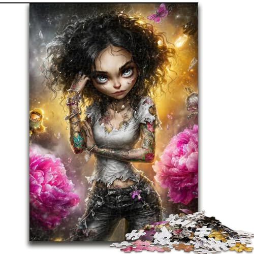 Puzzle 1000 Teile für Erwachsene, Geschenke, Fantasy Dark Girl, Spielzeug, Lernspiele, Stressabbau, tolle Geschenke und Spielzeuge (Größe 50x75cm) von RZFWJL